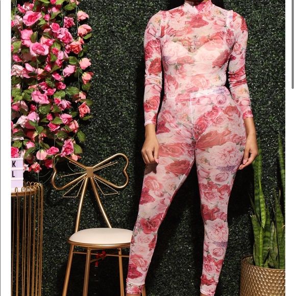 Beverly Rose Mesh Pants Set - Picture 2 of 4